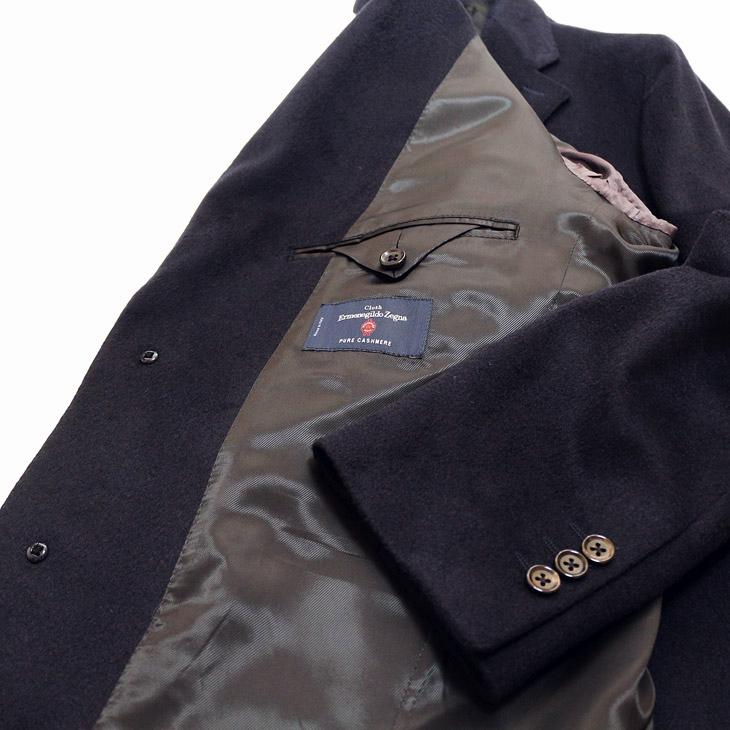 SALE チェスター コート メンズ 秋冬 新品 エルメネジルドゼニア Ermenegildo Zegna ピュア 100％ カシミア カシミヤ 全3色 無地 ブラック グレー ネイビー | ZEGNA | 15
