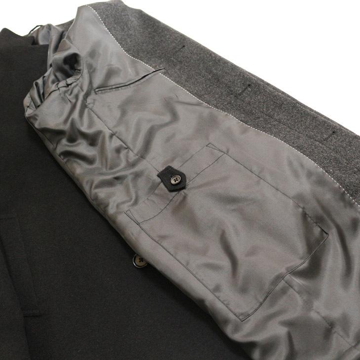 メンズ コート 2021-22 新作秋冬 Second Style カシミア アンゴラ混紡 ブラック 黒無地 スタンドカラー チェスター マオカラー コート |  | 12