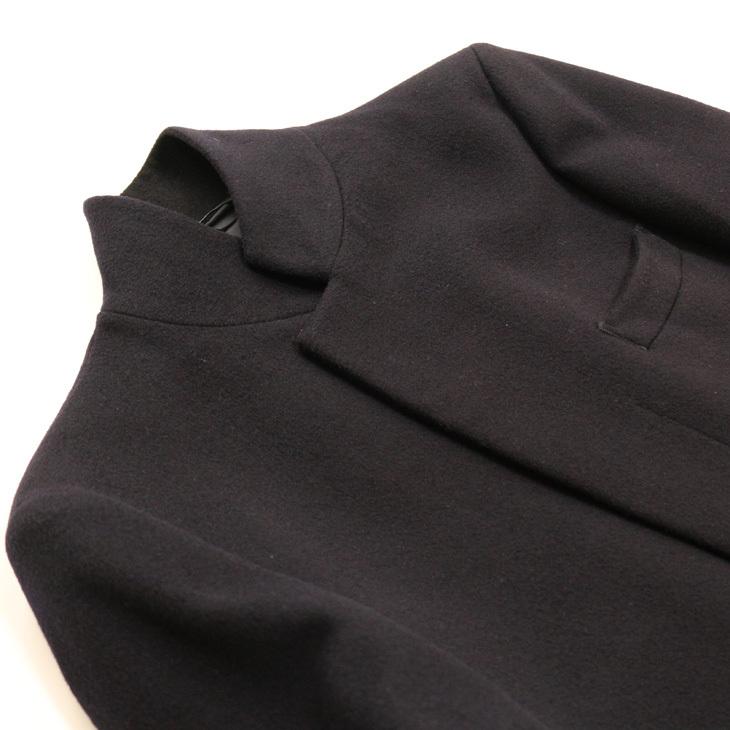 メンズ コート 2021-22 新作秋冬 Second Style カシミア アンゴラ混紡 ネイビー 濃紺無地 スタンドカラー チェスター マオカラー コート |  | 08