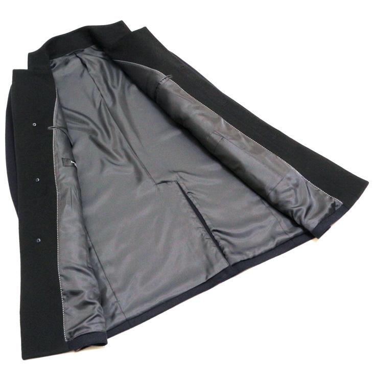 メンズ コート 2021-22 新作秋冬 Second Style カシミア アンゴラ混紡 ネイビー 濃紺無地 スタンドカラー チェスター マオカラー コート |  | 09