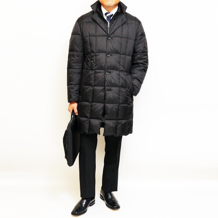 メンズ コート 2021-22 新作秋冬 Blue Frost ブラック黒無地 撥水加工 650フィルパワー プレミアムダウン使用 ウインドストッパー付き ダウンコート |  | 01
