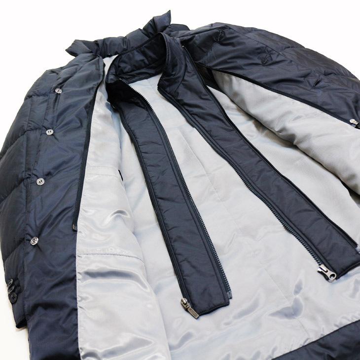 メンズ コート 2021-22 新作秋冬 Blue Frost ネイビー紺無地 撥水加工 650フィルパワー プレミアムダウン使用 ウインドストッパー付き ダウンコート |  | 10