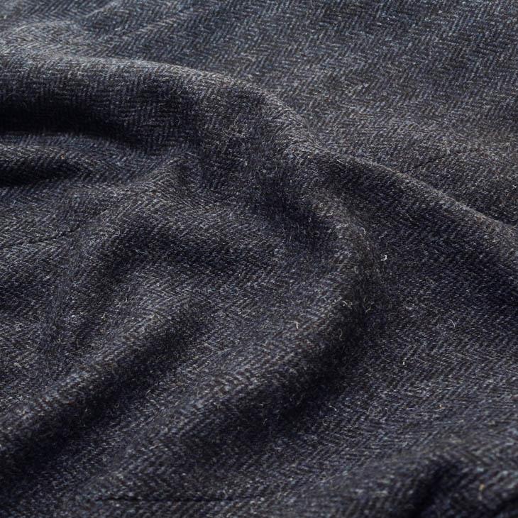 SALE ハリスツイード コート 新品 秋冬 英国 Harris Tweed 霜降り調 ネイビー杢 ヘリンボーン 杉綾織 ステンカラーコート | HARRIS TWEED | 14
