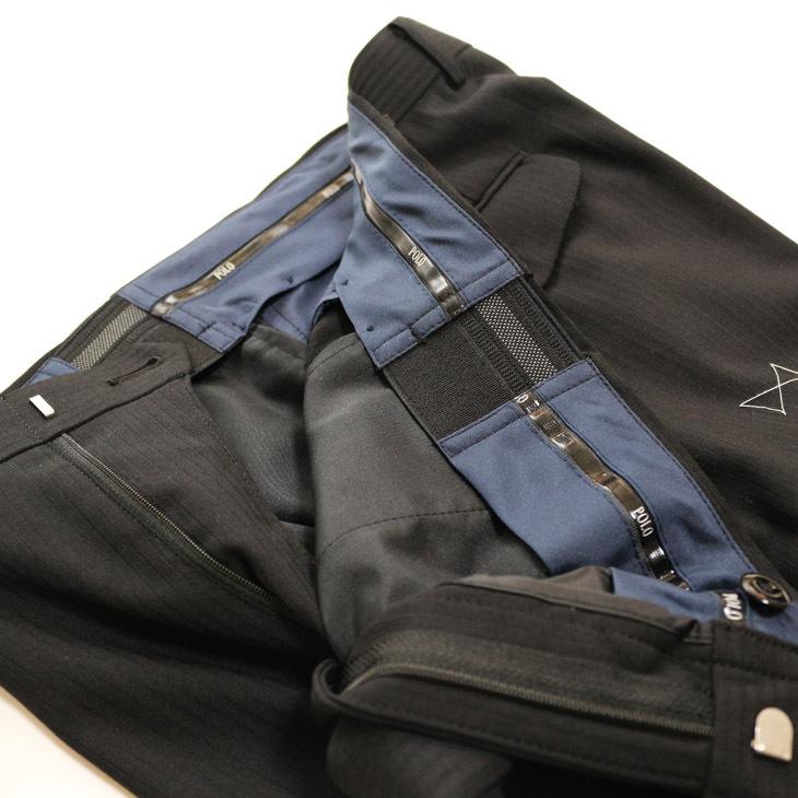 スーツ メンズ 2021-22 新作 秋冬 POLO BRITISH COUNTRY SPIRIT ポロ ビーシーエス 黒ブラック 織柄シャドー ストライプ スリム型 (AB体) ウエストマジック | POLO BCS | 13