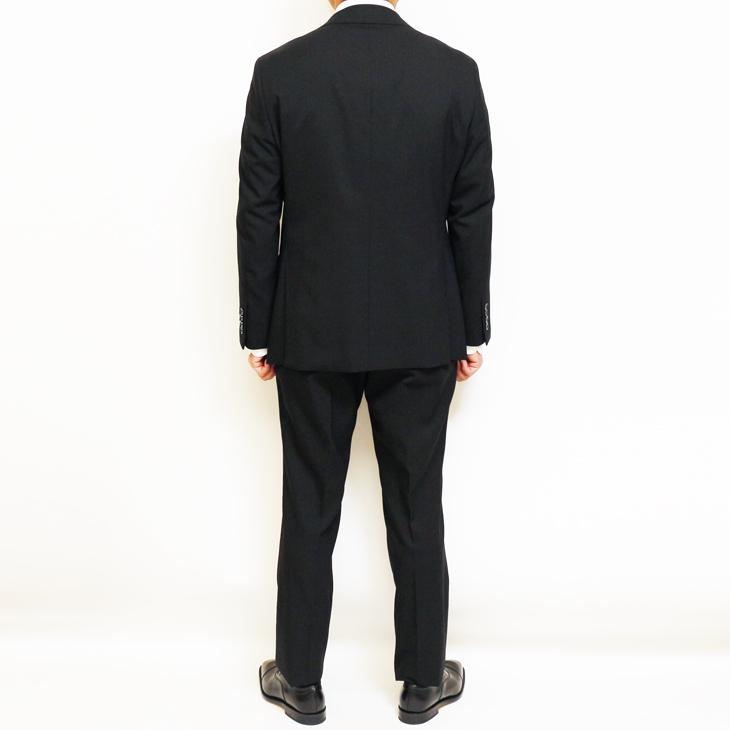 スーツ メンズ 2021-22 新作 秋冬 POLO BRITISH COUNTRY SPIRIT ポロ ビーシーエス 黒ブラック 織柄シャドー ストライプ スリム型 (AB体) ウエストマジック | POLO BCS | 04