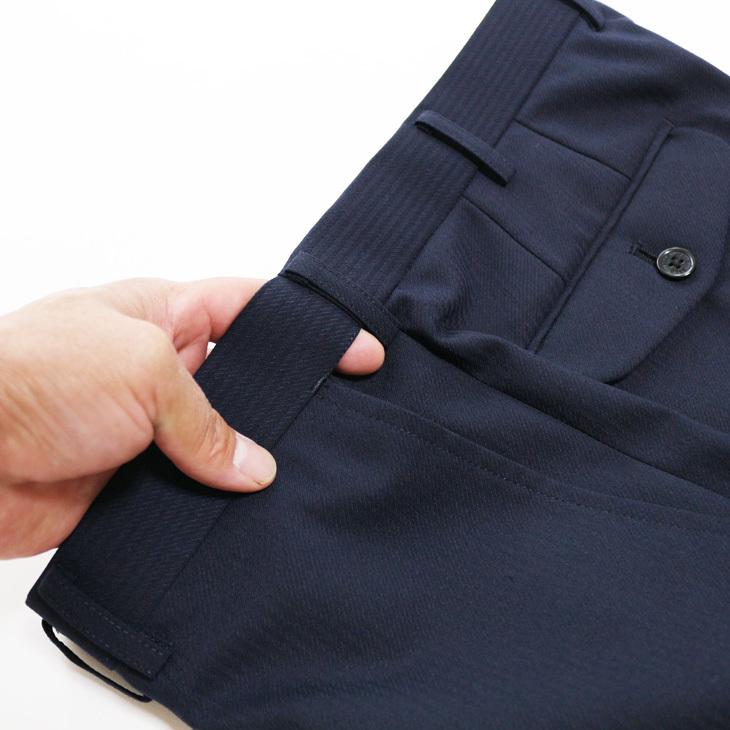 スーツ メンズ 2021-22 新作 秋冬 POLO BRITISH COUNTRY SPIRIT ポロ ビーシーエス 濃紺ネイビー 織柄シャドー ストライプ スリム型 (AB体) ウエストマジック | POLO BCS | 13