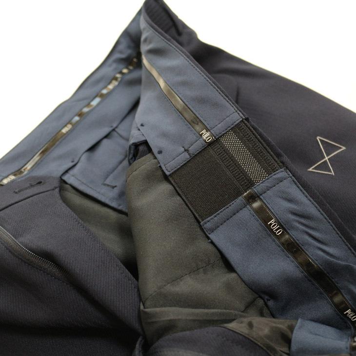 スーツ メンズ 2021-22 新作 秋冬 POLO BRITISH COUNTRY SPIRIT ポロ ビーシーエス 濃紺ネイビー 織柄シャドー ストライプ スリム型 (AB体) ウエストマジック | POLO BCS | 14