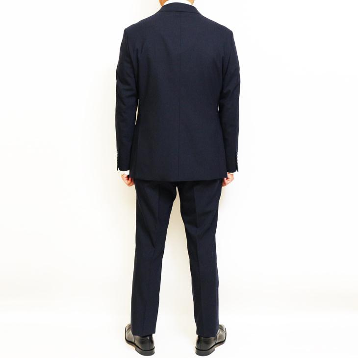 スーツ メンズ 2021-22 新作 秋冬 POLO BRITISH COUNTRY SPIRIT ポロ ビーシーエス 濃紺ネイビー 織柄シャドー ストライプ スリム型 (AB体) ウエストマジック | POLO BCS | 05