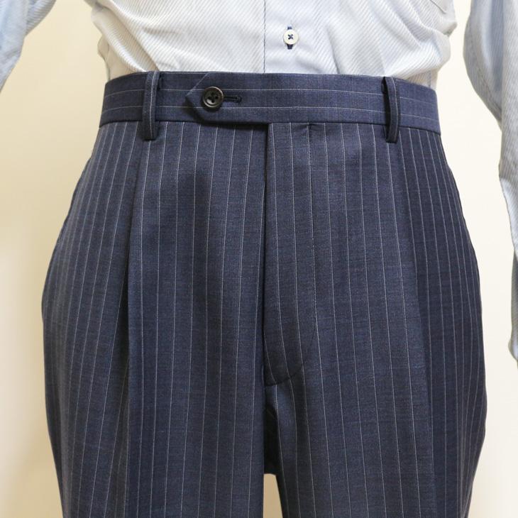 2026年 春夏 新作 スーツ メンズ Loro Piana ロロピアーナ ジランダー 国内オーダー工場生産 ネイビー12mmストライプ 2つボタン ゆったり型 日本製 (A/AB/BB体) | Loro Piana | 11