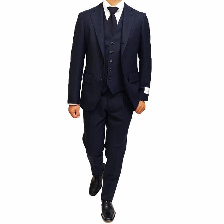 【FICCE】スリーピース スーツ ネイビー チェック size 3L FICCE】スリーピース スーツ ネイビー チェック size 3L