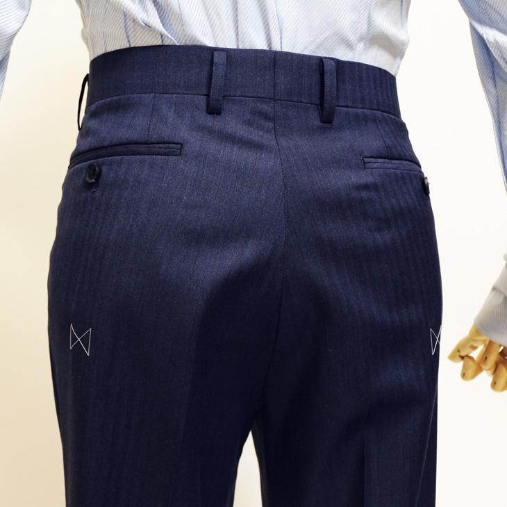 スーツ メンズ 新品 秋冬 レノマ パリス Super110s 明るめネイビー 杉綾織 ヘリンボーン DROP6.5 2つボタン ビジネス スーツ (AB/BB体) | renoma | 10