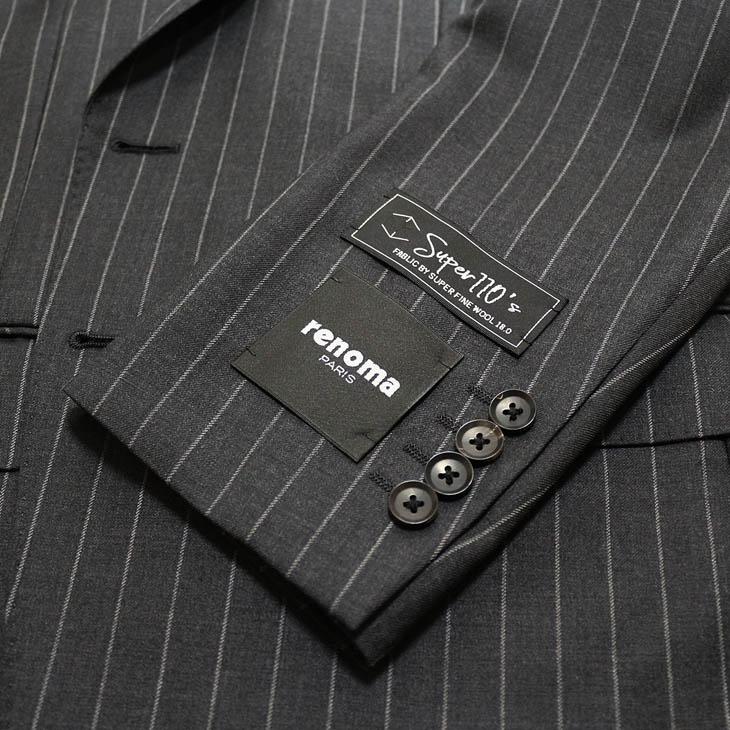 renoma（レノマ） スーツ メンズ 新品 秋冬 パリス Super110s 灰グレー