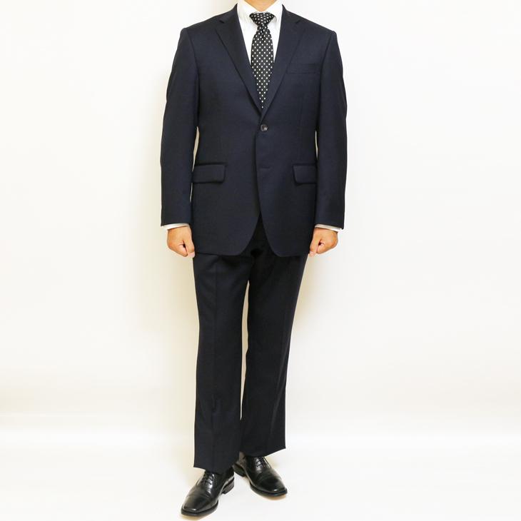 2026-27 新作 スーツ メンズ 秋冬 春夏 新品 REDA  Super110s 国内オーダー工場生産 濃紺ネイビー無地 ビジネス ゆったり型 (AB/BB体) 日本製 |  | 02