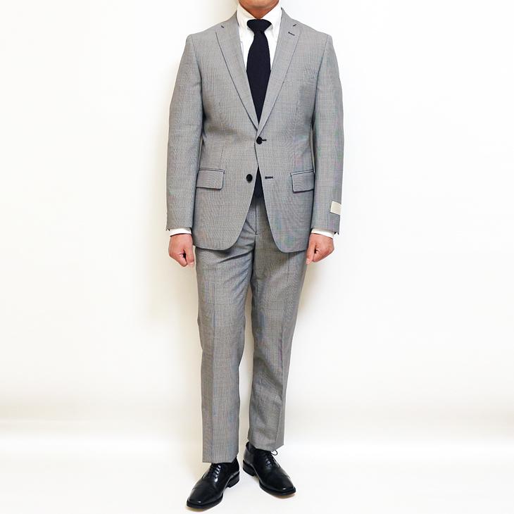 スーツ メンズ SALE 新品 春夏 ELLE PLANETE エル プラネット 淡灰ライトグレー 千鳥格子 2つボタン スーツ (A/AB体) スリム型 | ELLE PLANETE | 03