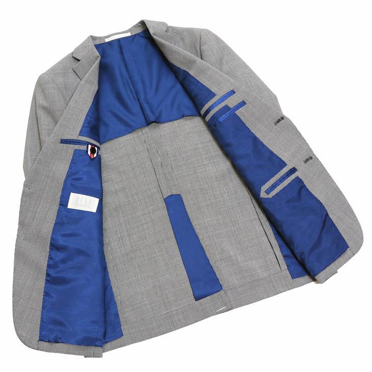 スーツ メンズ SALE 新品 春夏 ELLE PLANETE エル プラネット 淡灰ライトグレー 千鳥格子 2つボタン スーツ (A/AB体) スリム型 | ELLE PLANETE | 06