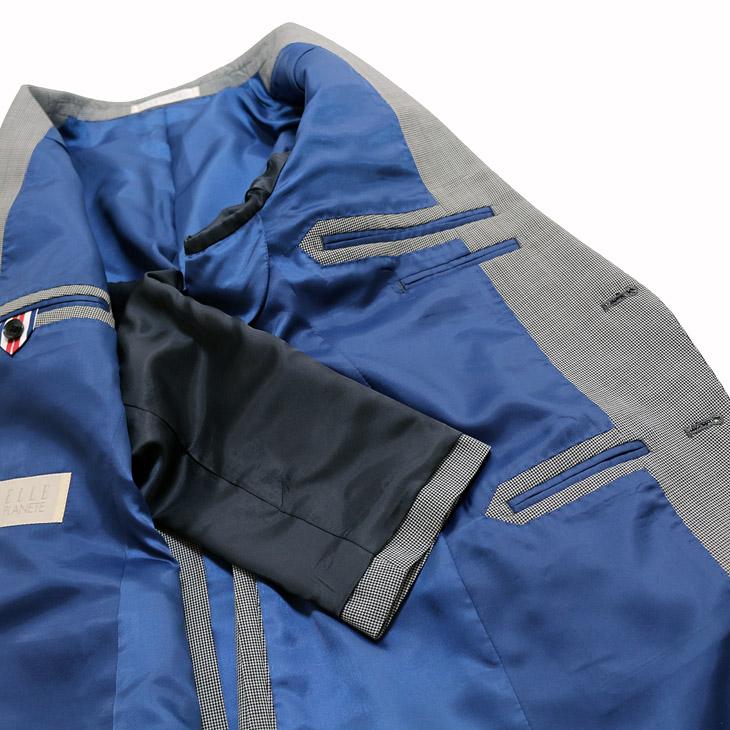 スーツ メンズ SALE 新品 春夏 ELLE PLANETE エル プラネット 淡灰ライトグレー 千鳥格子 2つボタン スーツ (A/AB体) スリム型 | ELLE PLANETE | 08