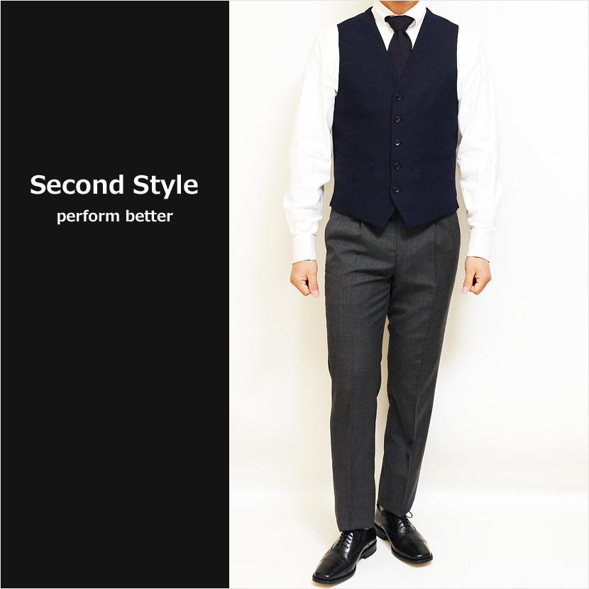 メンズ 前開き ベスト ジレ 2023 新作 春夏 Second Style ジャケット 