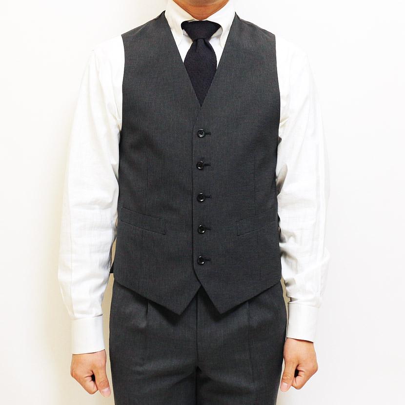 メンズ 前開き ベスト ジレ 2023 新作 春夏 Second Style ジャケット スーツ に合わせやすい 単品ベスト 灰グレー小柄チェック |  | 03