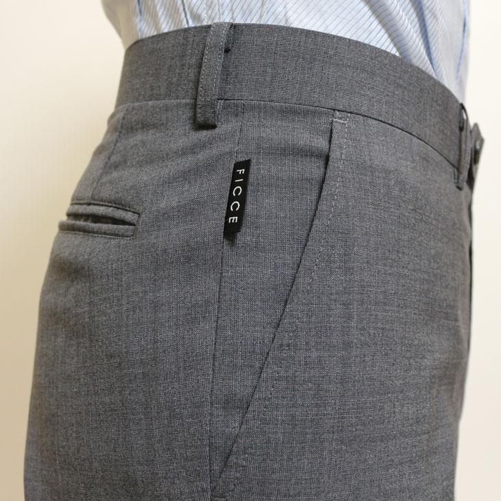 ficce ビジネス スラックス メンズ 春夏 新品 フィッチェ ウォッシャブル 家庭洗濯可能 ストレッチ 全3色 ノータック ローライズ パンツ | FICCE | 05