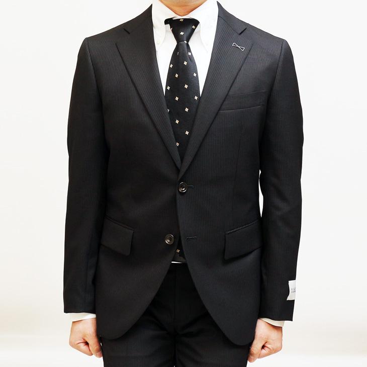 スーツ メンズ 春夏 秋冬 通年 新品 FICCE フィッチェ 黒ブラック 織柄 2つボタンナロー ノータックローライズパンツ スリム型 スーツ (A/AB体) | FICCE | 03