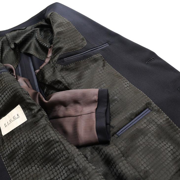 スーツ メンズ 春夏 秋冬 通年 新品 FICCE フィッチェ 濃紺ネイビー無地 2つボタンナロー ノータックローライズパンツ スリム型 スーツ (A/AB体) | FICCE | 09