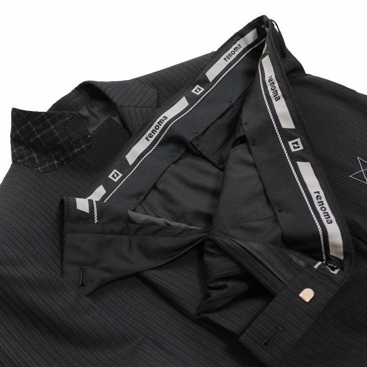 美品　renoma スーツ　セットアップ　スリーピース　黒　ストライプ XL renoma（レノマ） スーツ メンズ 新品 秋冬 renoma paris パリス
