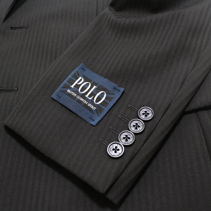 スーツ メンズ 新品 春夏秋冬 通年 POLO BRITISH COUNTRY SPIRIT ポロ ビーシーエス 黒ブラック 織柄シャドー ストライプ スリム型 (A/AB/BB体)ウエストマジック | POLO BCS | 05