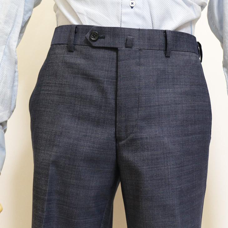 スーツ メンズ 新品 春夏秋冬 通年 POLO BRITISH COUNTRY SPIRIT ポロ ビーシーエス 濃紺ネイビー杢 シャンブレー無地系 スリム型 (A/AB/BB体)ウエストマジック | POLO BCS | 10