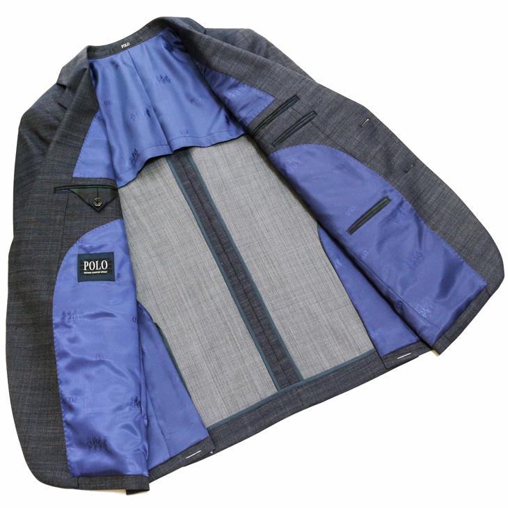 スーツ メンズ 新品 春夏秋冬 通年 POLO BRITISH COUNTRY SPIRIT ポロ ビーシーエス 濃紺ネイビー杢 シャンブレー無地系 スリム型 (A/AB/BB体)ウエストマジック | POLO BCS | 05