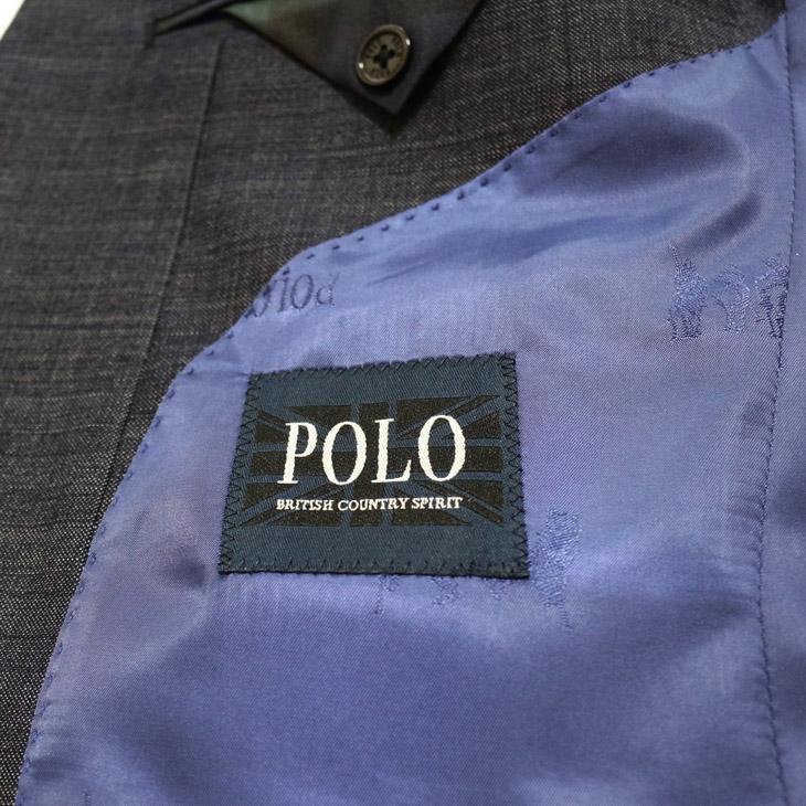 スーツ メンズ 新品 春夏秋冬 通年 POLO BRITISH COUNTRY SPIRIT ポロ ビーシーエス 濃紺ネイビー杢 シャンブレー無地系 スリム型 (A/AB/BB体)ウエストマジック | POLO BCS | 06