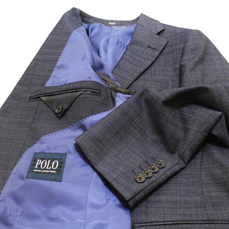 スーツ メンズ 新品 春夏秋冬 通年 POLO BRITISH COUNTRY SPIRIT ポロ ビーシーエス 濃紺ネイビー杢 シャンブレー無地系 スリム型 (A/AB/BB体)ウエストマジック | POLO BCS | 07