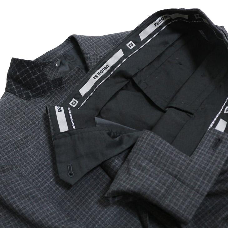 SALE スーツ メンズ 新品 春夏 renoma paris レノマ パリス Super110s 灰グレー 小柄チェック DROP6.5 2つボタン ビジネス スーツ (AB/BB体) J-REP05-2B | renoma | 13