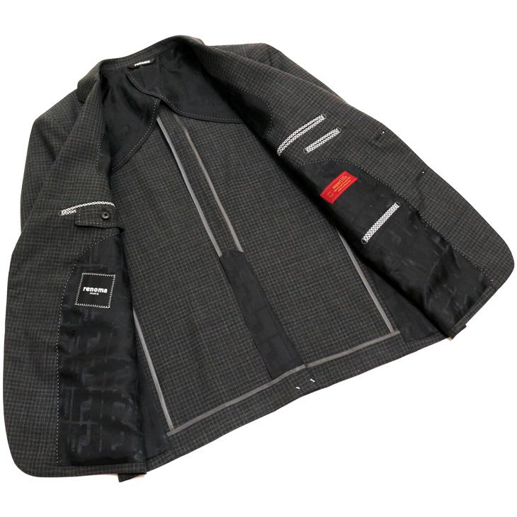 SALE スーツ メンズ 新品 春夏 renoma paris レノマ パリス Super110s 灰グレー 小柄チェック DROP6.5 2つボタン ビジネス スーツ (AB/BB体) J-REP05-2B | renoma | 06