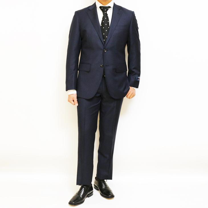 SALE スーツ メンズ 新作 春夏 新品 エルメネジルドゼニア 濃紺ネイビー杢無地 2つボタン ビジネス スーツ セレクト系 やや細め型 (A/AB体) J-TML | ZEGNA | 03