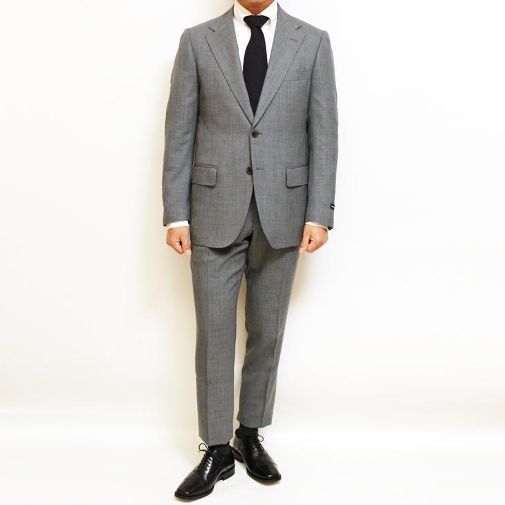 SALE スーツ メンズ 新作 春夏 新品 Stanley Blacker スタンリーブラッカー Super140s 淡灰グレー杢無地 ビジネス スーツ (A/AB体) やや細め |  | 01