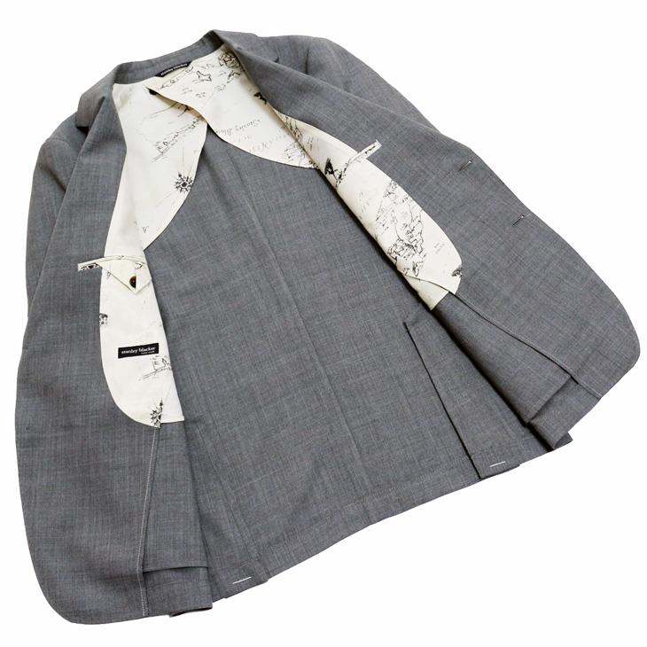 SALE スーツ メンズ 新作 春夏 新品 Stanley Blacker スタンリーブラッカー Super140s 淡灰グレー杢無地 ビジネス スーツ (A/AB体) やや細め |  | 05