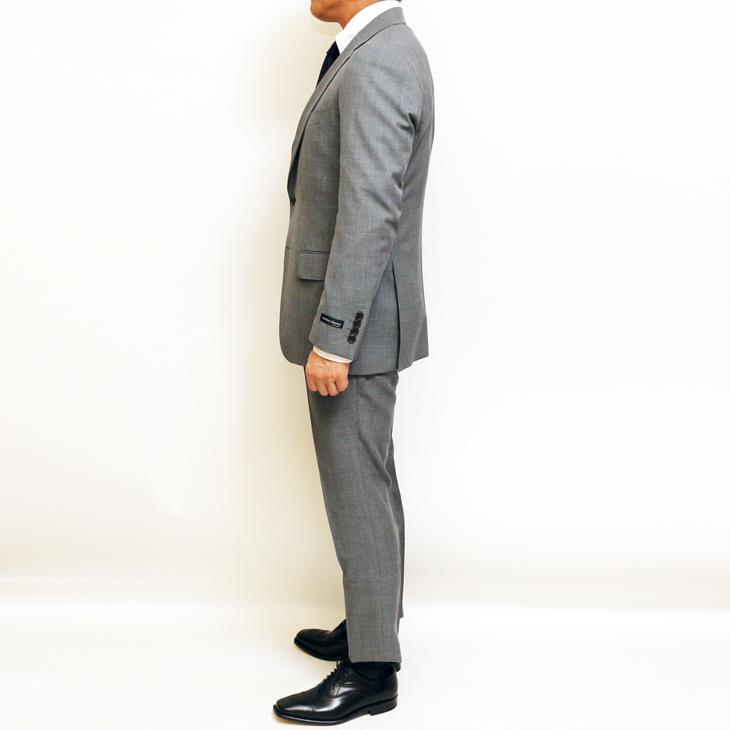 SALE スーツ メンズ 新作 春夏 新品 Stanley Blacker スタンリーブラッカー Super140s 淡灰グレー杢無地 ビジネス スーツ (A/AB体) やや細め |  | 08