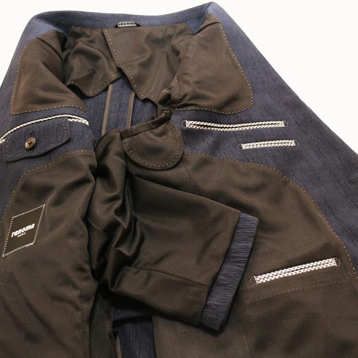 ジャケット テーラード ブレザー 2024 春夏 新作 renoma レノマ paris パリス 楊柳（ヨウリュウ） 濃紺ネイビー藍染調 ジャケット (AB/BB体) やや細め | renoma | 10