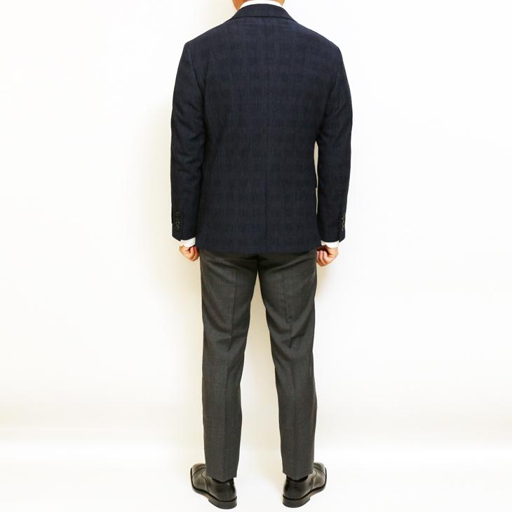 ジャケット テーラード ブレザー 2024 春夏 新作 renoma レノマ paris パリス 楊柳（ヨウリュウ） 濃紺ネイビー藍染調 ジャケット (AB/BB体) やや細め | renoma | 06