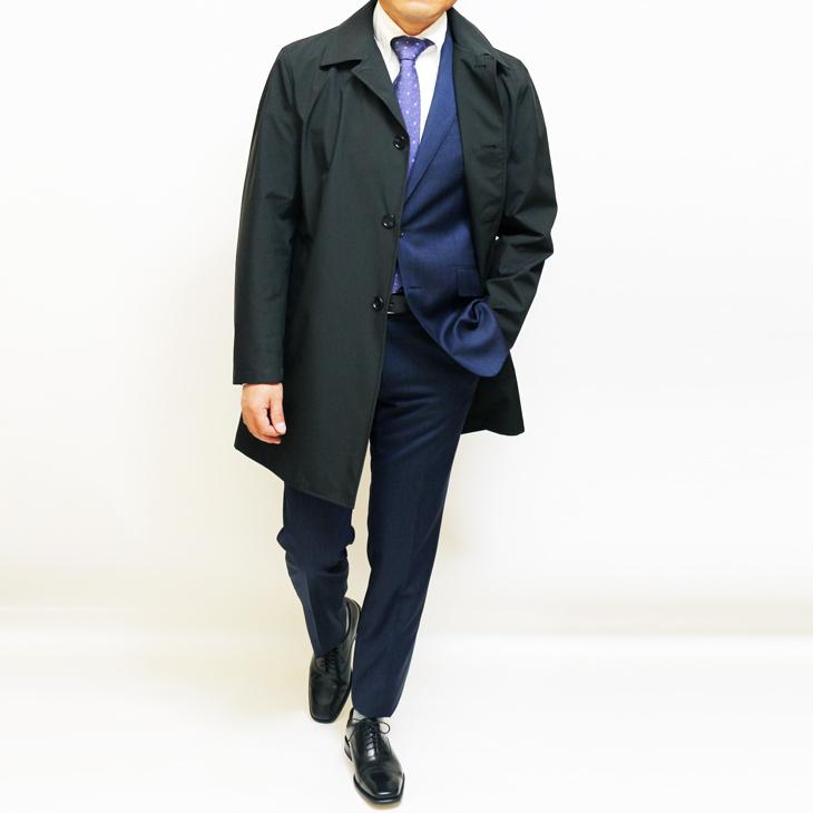 2024 新作 新品 アパレル営業マンご用達 メンズ ステンカラーコート 撥水 防風 ブラック黒 製品重量350g程 マルチシーズン 通年タイプ スプリングコート |  | 05