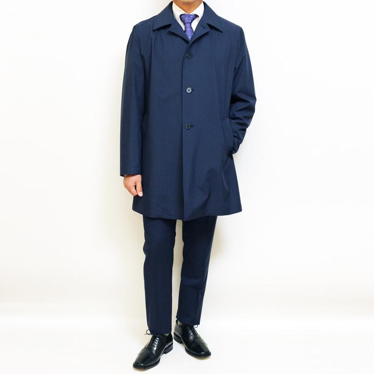 2024 新作 新品 アパレル営業マンご用達 メンズ ステンカラーコート 撥水 防風 ネイビーブルー 製品重量350g程 マルチシーズン 通年タイプ スプリングコート |  | 02
