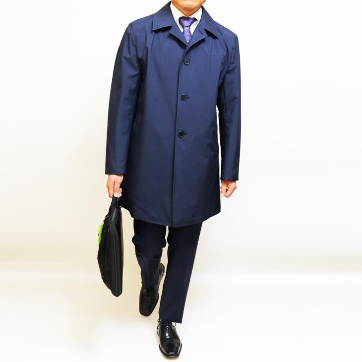 2024 新作 新品 アパレル営業マンご用達 メンズ ステンカラーコート 撥水 防風 ネイビーブルー 製品重量350g程 マルチシーズン 通年タイプ スプリングコート |  | 03