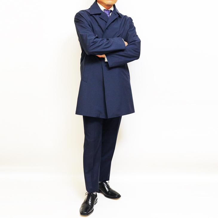 2024 新作 新品 アパレル営業マンご用達 メンズ ステンカラーコート 撥水 防風 ネイビーブルー 製品重量350g程 マルチシーズン 通年タイプ スプリングコート |  | 06