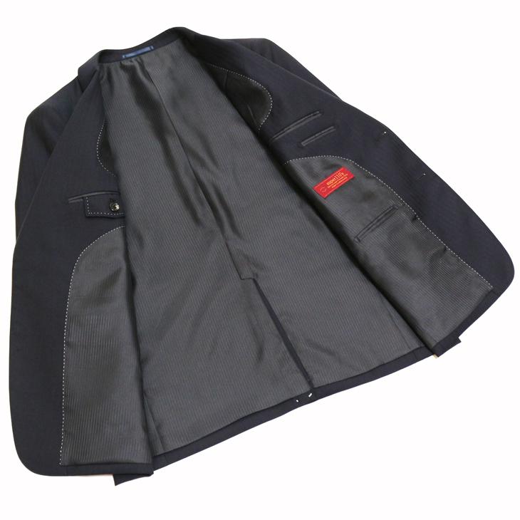 SALE スーツ メンズ 新作 秋冬 西川毛織 Super110s 濃紺ネイビー杉綾織 DROP6.5 2つボタン ビジネス スーツ (AB/BB体) J-REP05-2B |  | 05