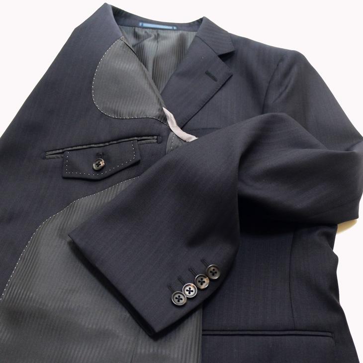 SALE スーツ メンズ 新作 秋冬 西川毛織 Super110s 濃紺ネイビー杉綾織 DROP6.5 2つボタン ビジネス スーツ (AB/BB体) J-REP05-2B |  | 06
