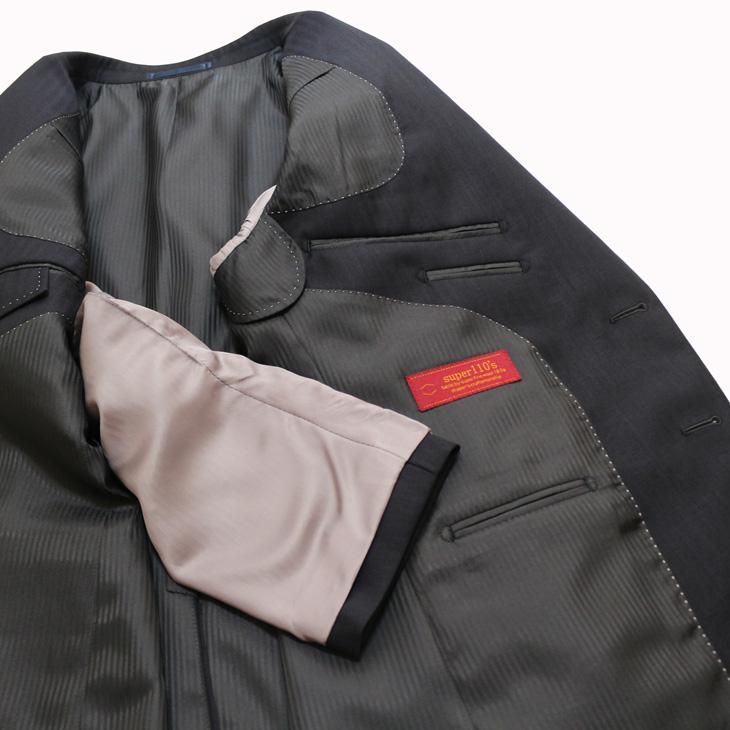 SALE スーツ メンズ 新作 秋冬 西川毛織 Super110s 濃紺ネイビー杉綾織 DROP6.5 2つボタン ビジネス スーツ (AB/BB体) J-REP05-2B |  | 07