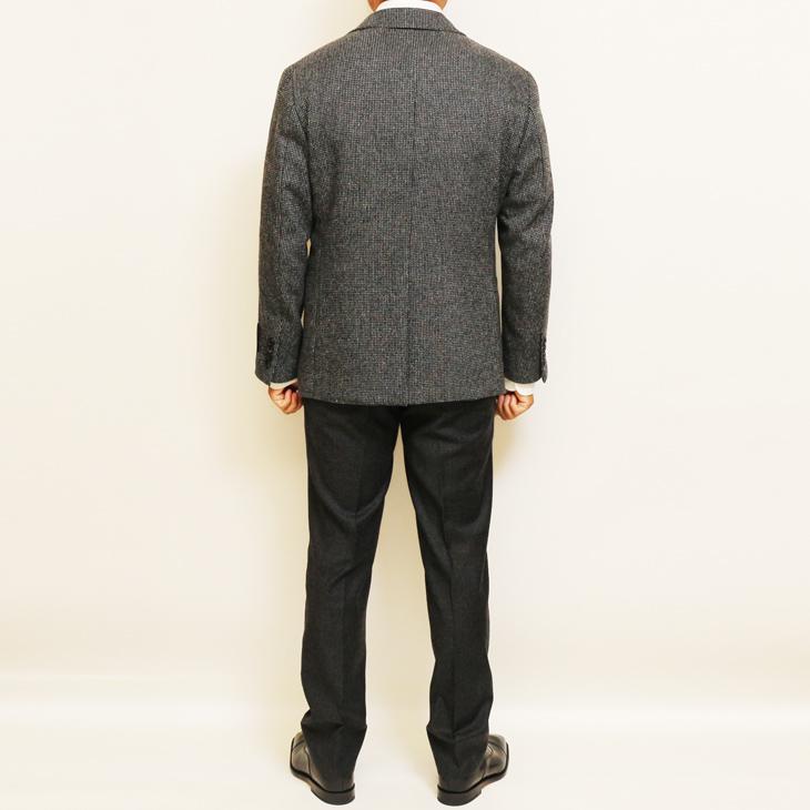 SALE 2024-25 秋冬新作 ジャケット テーラード ブレザー renoma paris レノマ パリス 灰グレー杢 肉厚434g/m ウール起毛フランネル 尾州産生地 (AB/BB体) | renoma | 04