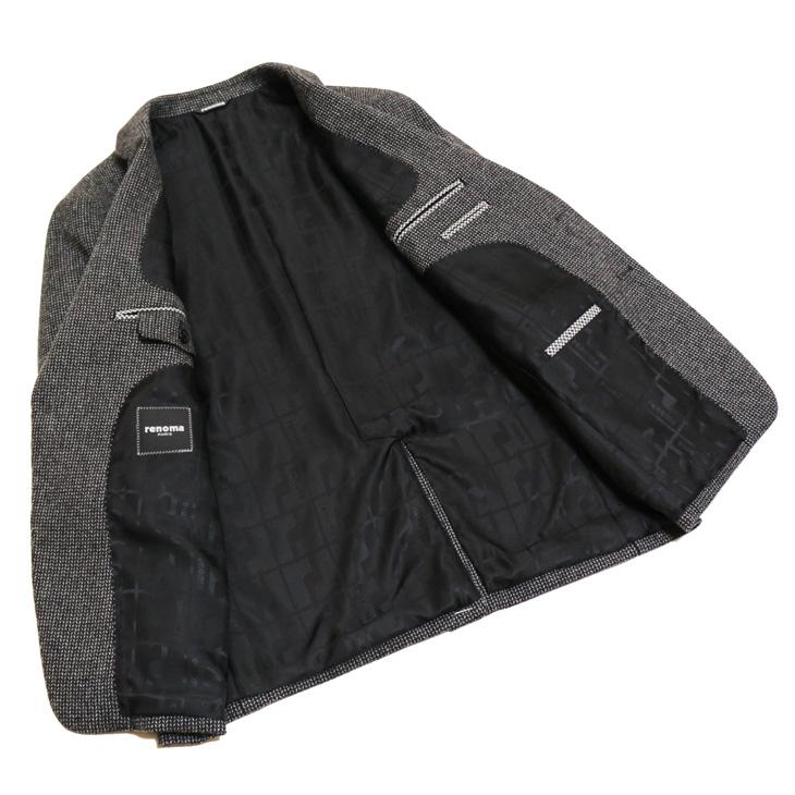 SALE 2024-25 秋冬新作 ジャケット テーラード ブレザー renoma paris レノマ パリス 灰グレー杢 肉厚434g/m ウール起毛フランネル 尾州産生地 (AB/BB体) | renoma | 06