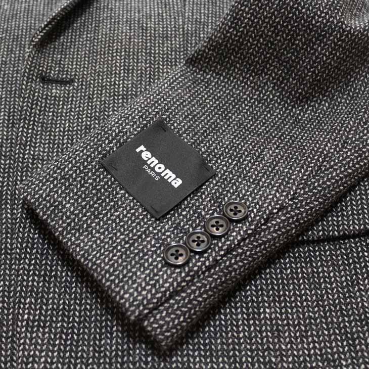 SALE 2024-25 秋冬新作 ジャケット テーラード ブレザー renoma paris レノマ パリス 灰グレー杢 肉厚434g/m ウール起毛フランネル 尾州産生地 (AB/BB体) | renoma | 07