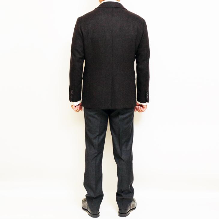SALE 2024-25 秋冬新作 ジャケット テーラード ブレザー renoma paris レノマ パリス 黒茶杢 肉厚434g/m ウール起毛フランネル 尾州産生地 ジャケット (AB体) | renoma | 05